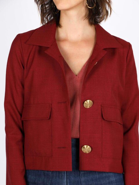 veste courte rouge femme habillée virginie ATODE