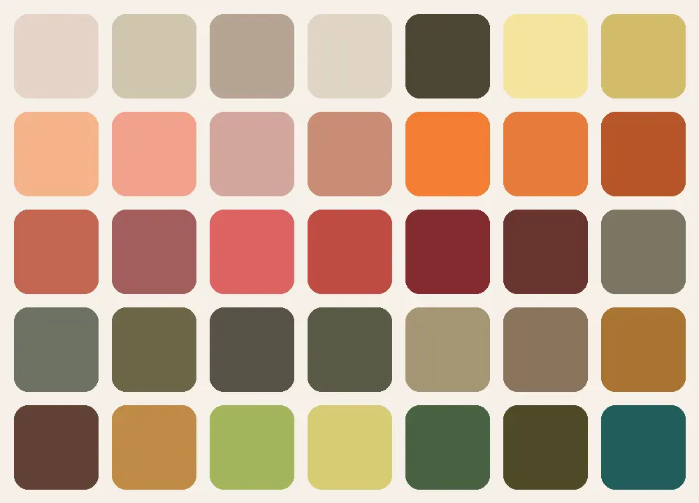 Colorimétrie Automne chaud