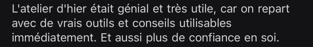 avis clientes ateliers transitions de vie